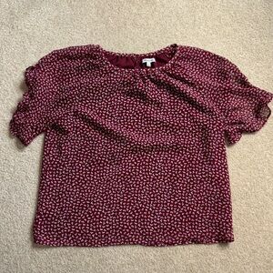 Madewell Burgundy Patterned Blouse
